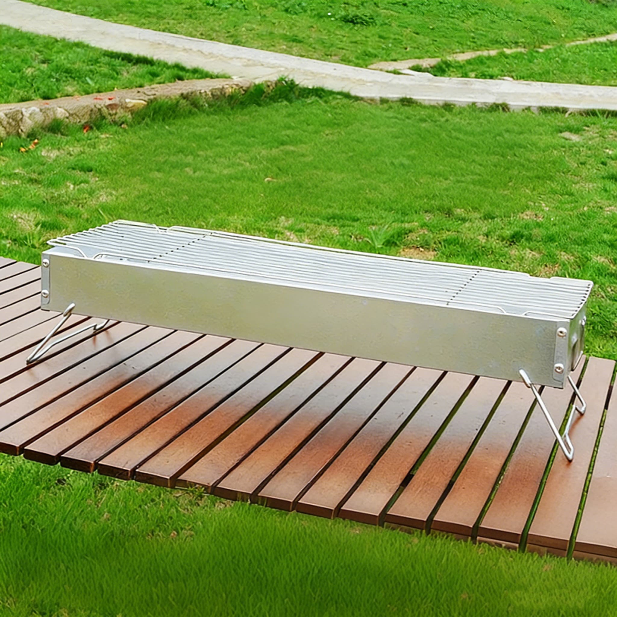 Parrilla plegable para exteriores, sin humo, portátil y reforzada para BBQ en patios con carbón Parrilla plegable para exteriores, sin humo, portátil y reforzada para BBQ en patios con carbón