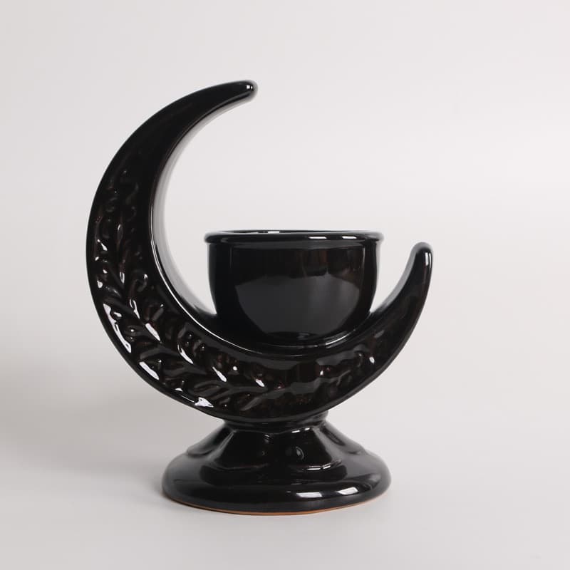 مبخرة قمرية خزفية على الطراز العربي الشرقي بألوان متعددة، قطعة زخرفية شبه يدوية مبخرة قمرية خزفية على الطراز العربي الشرقي بألوان متعددة، قطعة زخرفية شبه يدوية