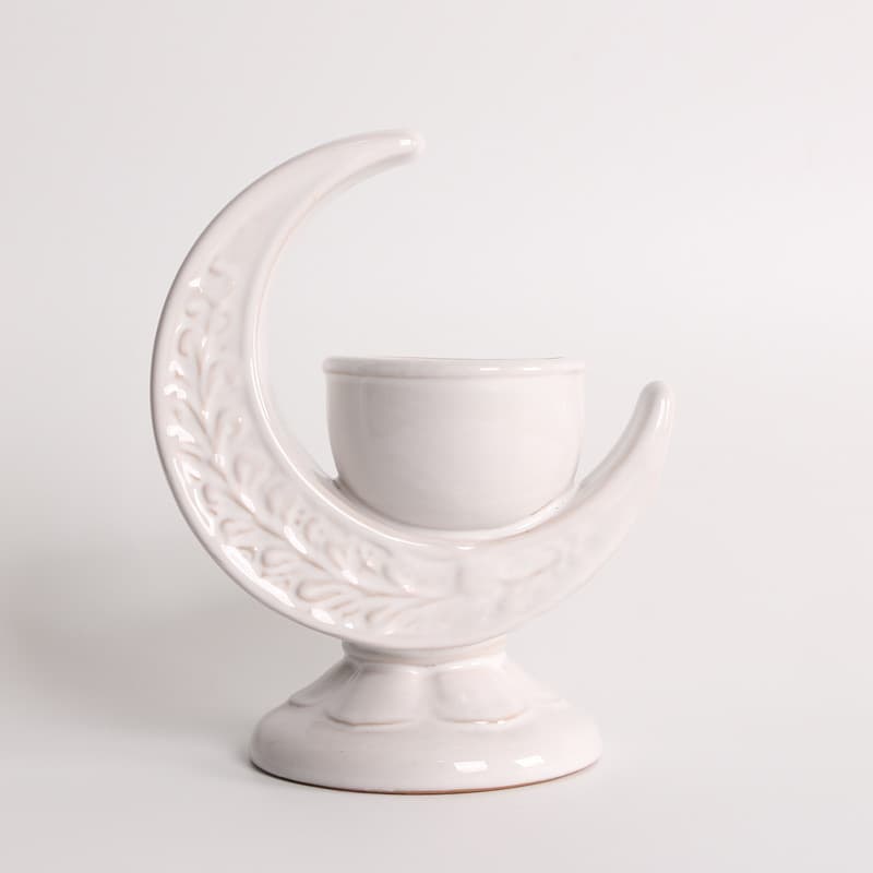 مبخرة قمرية خزفية على الطراز العربي الشرقي بألوان متعددة، قطعة زخرفية شبه يدوية مبخرة قمرية خزفية على الطراز العربي الشرقي بألوان متعددة، قطعة زخرفية شبه يدوية